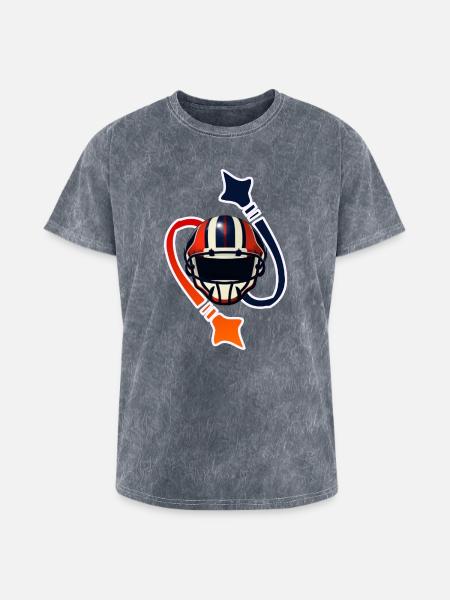 Patriotic Helmet Emblem - Washed Unisex T-Shirt - mineral grey