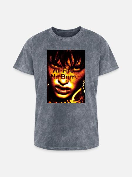 Inferno Portrait: Bold Text Overlay - Washed Unisex T-Shirt - mineral grey