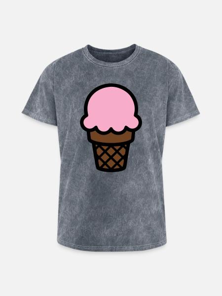Ice Cream Cone Icon - Washed Unisex T-Shirt - mineral grey