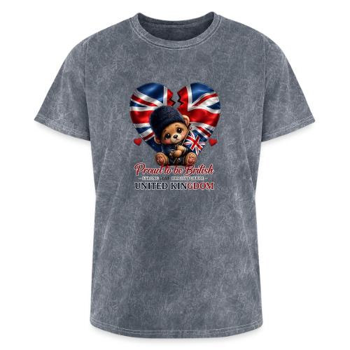 Proud to Be British Teddy Bear UK Patriot Gift - Washed Unisex T-Shirt
