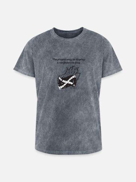 Burn the Confederate Flag - Washed Unisex T-Shirt - mineral grey