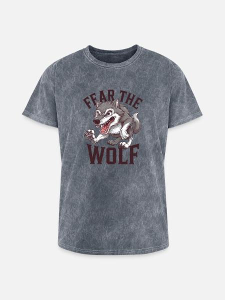 Howling Wolf Spirit - Washed Unisex T-Shirt - mineral grey