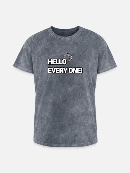 HELLO EVERY ONE 001 - Washed Unisex T-Shirt - mineral grey