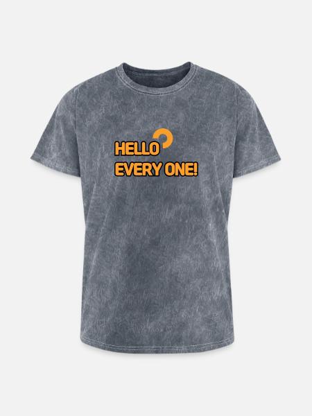 HELLO EVERY ONE 002 - Washed Unisex T-Shirt - mineral grey