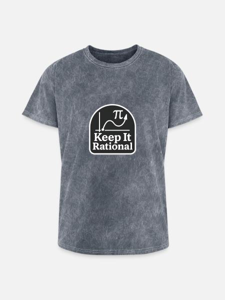 Keep It Rational Patch - Washed Unisex T-Shirt - mineral grey