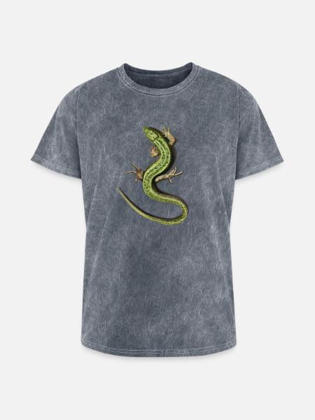 Verdant Salamander Swirl - Washed Unisex T-Shirt - mineral grey