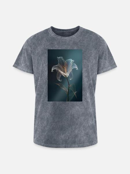 Luminous Lily Wireframe - Washed Unisex T-Shirt - mineral grey