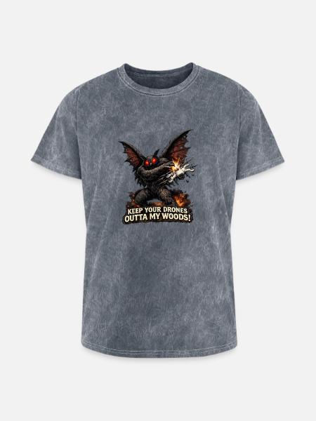 Mothman Drones  - Washed Unisex T-Shirt - mineral grey