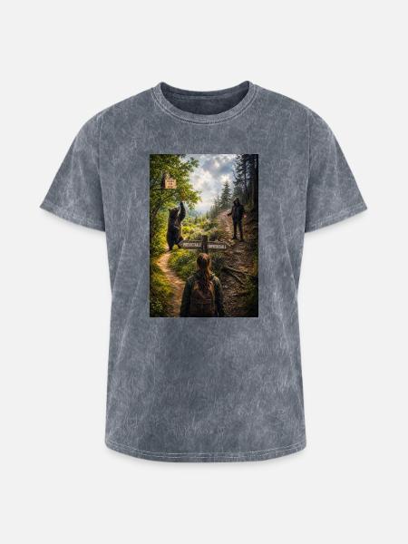 Choose the bear - Washed Unisex T-Shirt - mineral grey