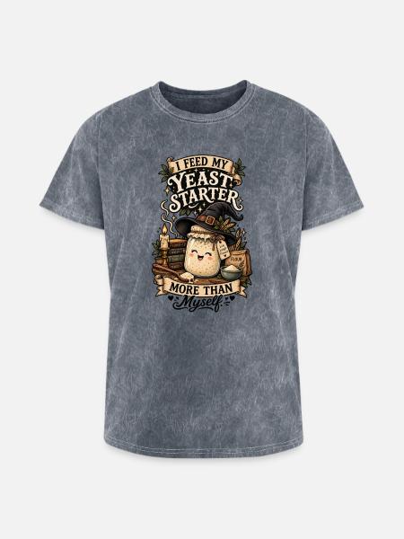 Sourdough Baking Witch Tee - Washed Unisex T-Shirt - mineral grey