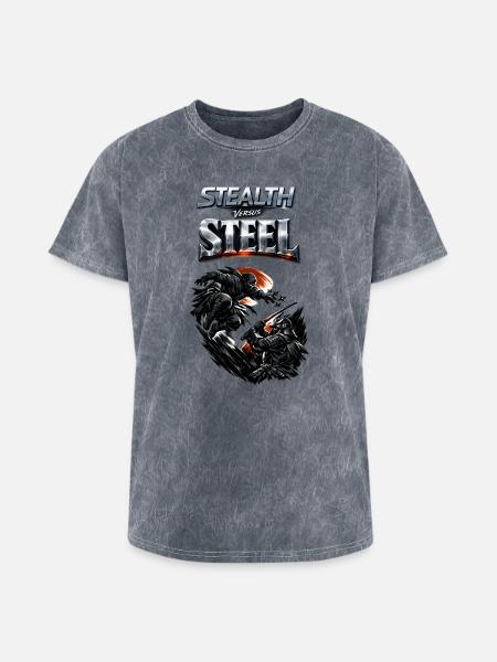 Stealth vs Steel Clash - Washed Unisex T-Shirt - mineral grey