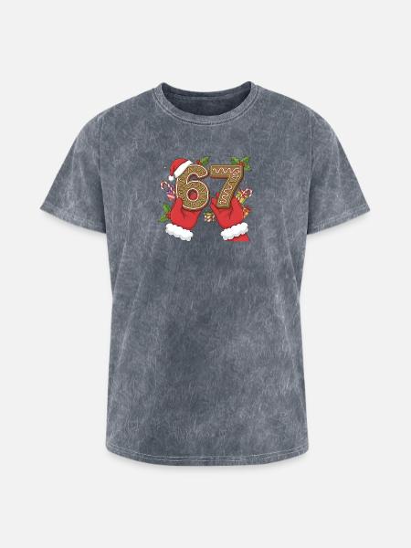 Holiday Gingerbread 6 7 Meme - Washed Unisex T-Shirt - mineral grey
