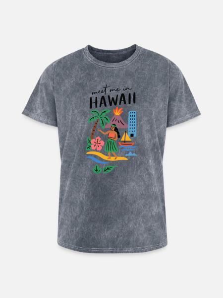 Hawaii Adventure Summer Tee - Washed Unisex T-Shirt - mineral grey