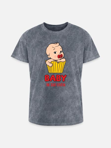 Baby in the oven - Washed Unisex T-Shirt - mineral grey