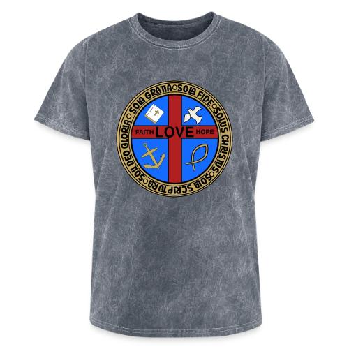 Five Solas Faith Hope Love Shirt–Christian Symbols - Washed Unisex T-Shirt