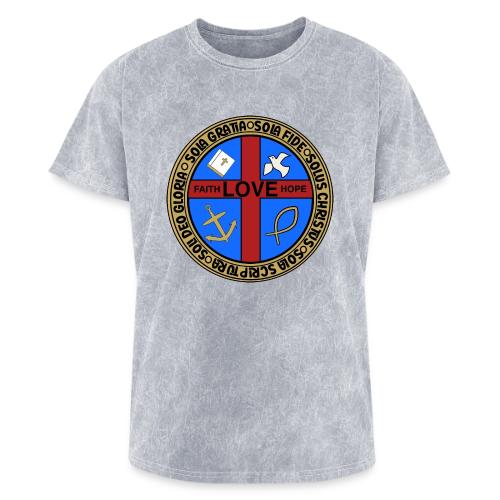 Five Solas Faith Hope Love Shirt–Christian Symbols - Washed Unisex T-Shirt