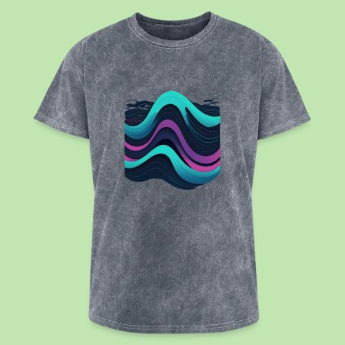 Abstract Wavy Ocean Pattern - Washed Unisex T-Shirt
