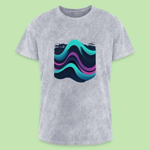 Abstract Wavy Ocean Pattern - Washed Unisex T-Shirt