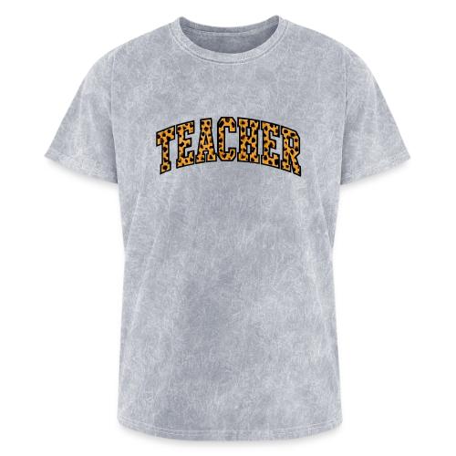 Leopard Print Teacher Typography - Washed Unisex T-Shirt