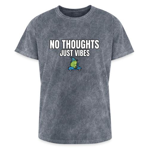No Thoughts Just Vibes Funny Frog Shirt - Washed Unisex T-Shirt