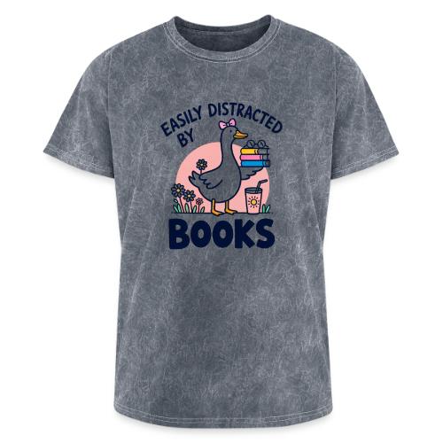 Easily Distracted By Books - Cute Goose - Washed Unisex T-Shirt