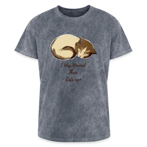 I Was Normal Three Cats Ago Funny Cat T-Shirt - Washed Unisex T-Shirt