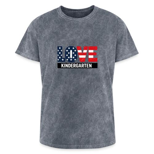 Love Kindergarten Patriotic Graduation - Washed Unisex T-Shirt