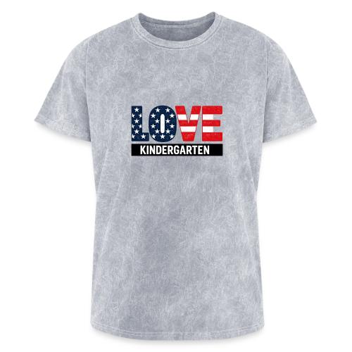 Love Kindergarten Patriotic Graduation - Washed Unisex T-Shirt