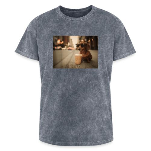 Funny Dachshund Iced Coffee Lover Tee - Washed Unisex T-Shirt