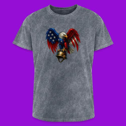American Flag Bald Eagle - Helmet - Washed Unisex T-Shirt