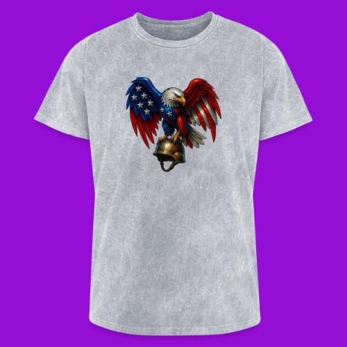 American Flag Bald Eagle - Helmet - Washed Unisex T-Shirt