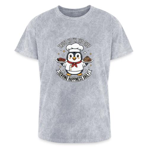 cute Penguin Chef-Funny Cartoon Daily Happiness - Washed Unisex T-Shirt