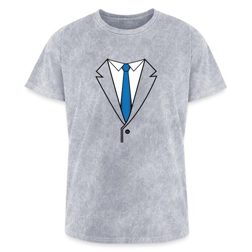 Suit with Blue Tie - Washed Unisex T-Shirt