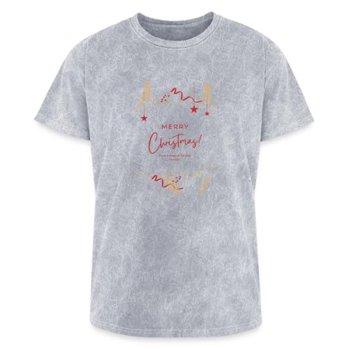 Merry Christmas Typography Design - Washed Unisex T-Shirt