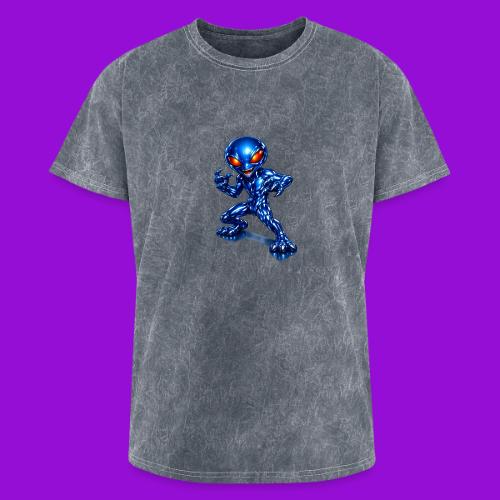 Angry Blue Alien - Washed Unisex T-Shirt