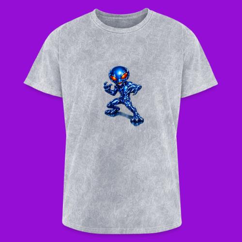 Angry Blue Alien - Washed Unisex T-Shirt