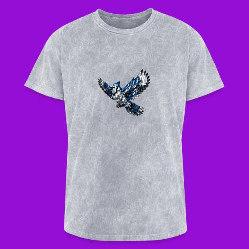 Silver Blue Jay in Flight - Washed Unisex T-Shirt