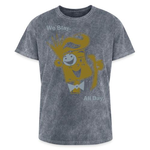 We Slay All Day Shiny Shirt Metallic Silver & Gold - Washed Unisex T-Shirt