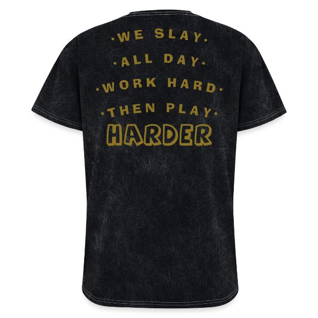 We Slay All Day Shiny Shirt Metallic Silver & Gold