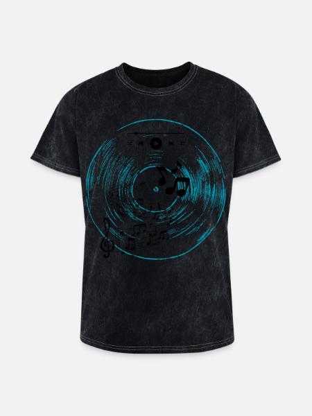 Cyan Vinyl - Washed Unisex T-Shirt - mineral black