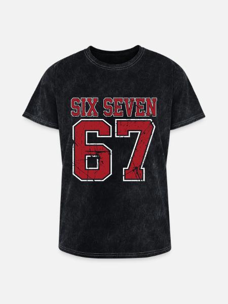 67 - Six Seven SixSeven 6-7 - Washed Unisex T-Shirt - mineral black