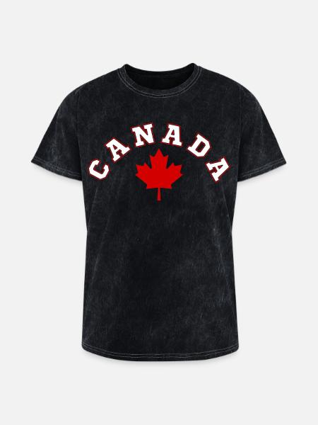 CANADA MAPLE LEAF - Washed Unisex T-Shirt - mineral black