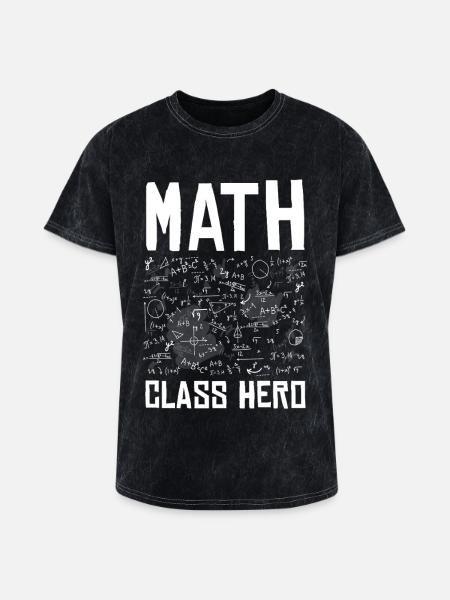 Math Class Hero - Washed Unisex T-Shirt - mineral black