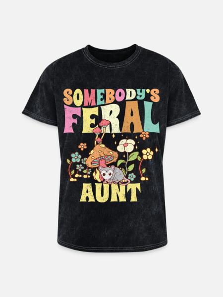 Somebody's Feral Aunt Garden - Washed Unisex T-Shirt - mineral black