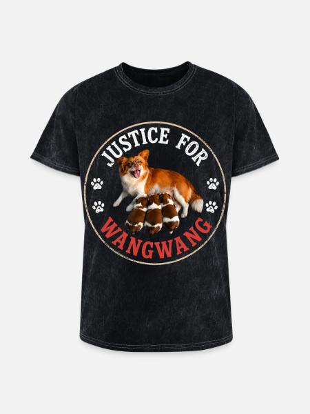 Justice For Wangwang Dog - Washed Unisex T-Shirt - mineral black