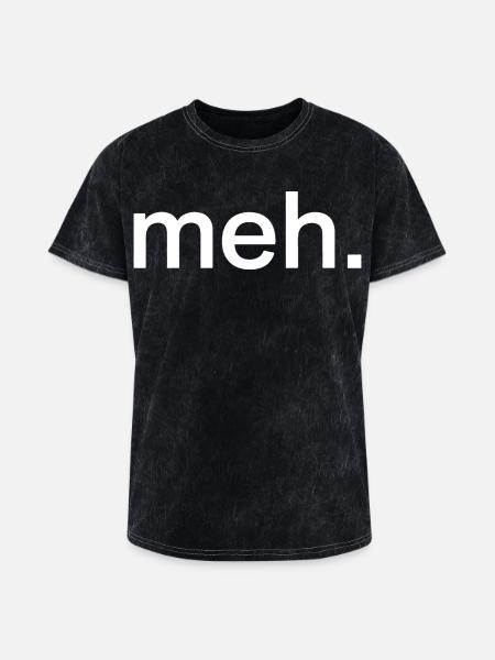 Pastel Meh Typography - Washed Unisex T-Shirt - mineral black