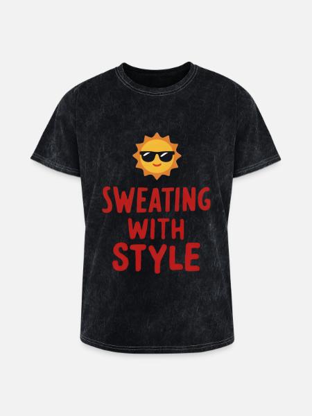 Sweating with Style - Washed Unisex T-Shirt - mineral black