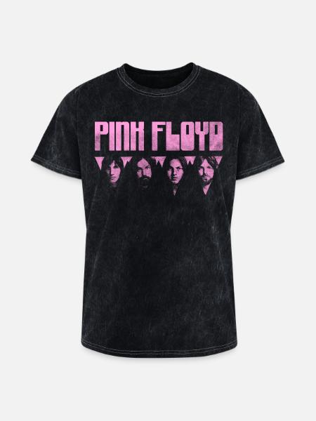 Pink Floyd Logo Pink - Washed Unisex T-Shirt - mineral black