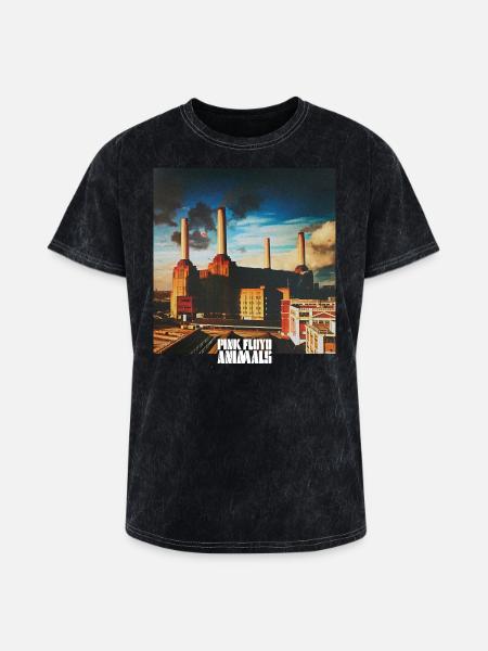 Pink Floyd Animals Album Cover - Washed Unisex T-Shirt - mineral black