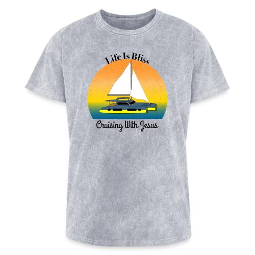 Life Is Bliss –Cruising With Jesus Sailboat Sunset - Washed Unisex T-Shirt